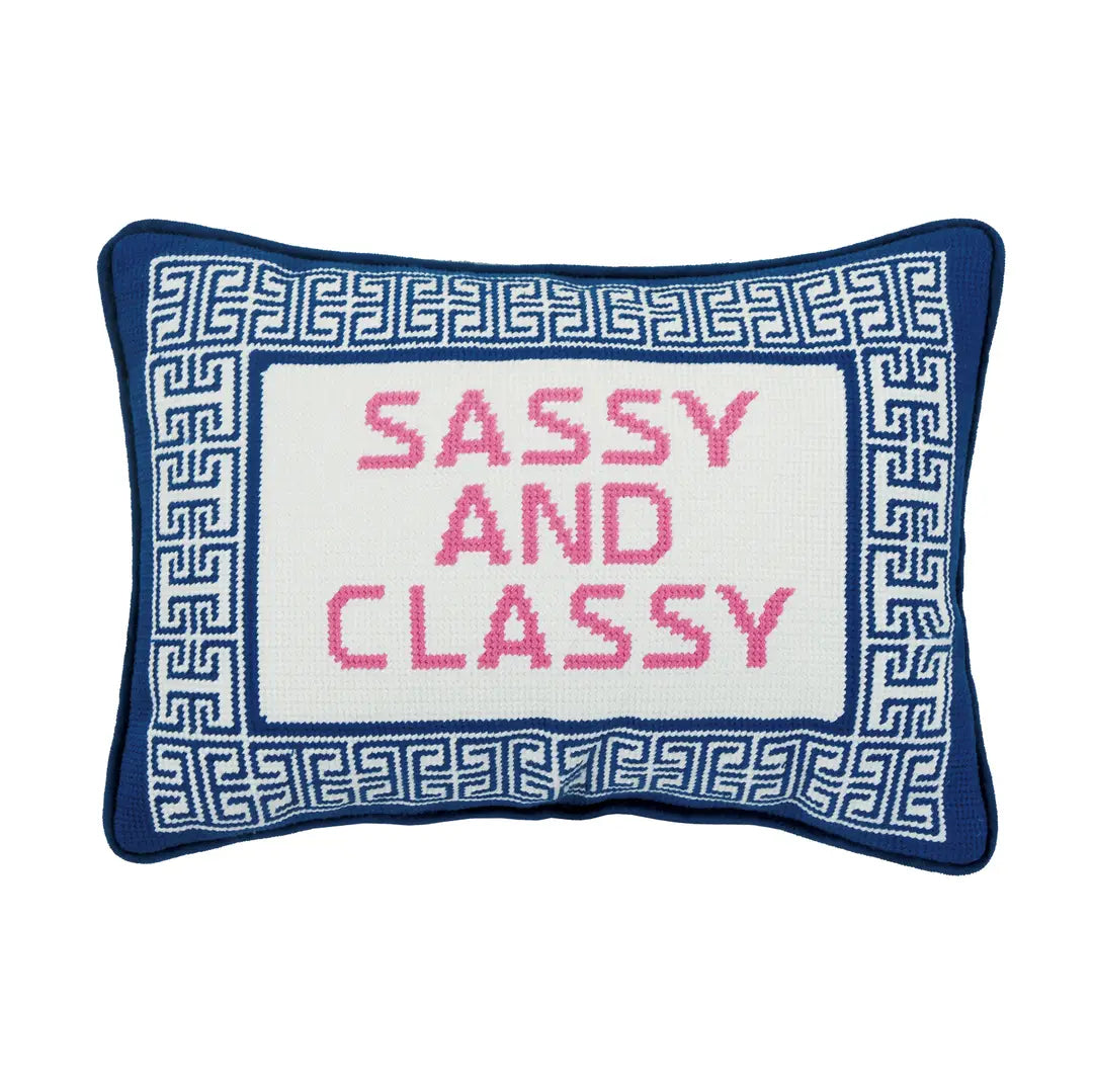 Sassy and Classy Embroidered Pillow
