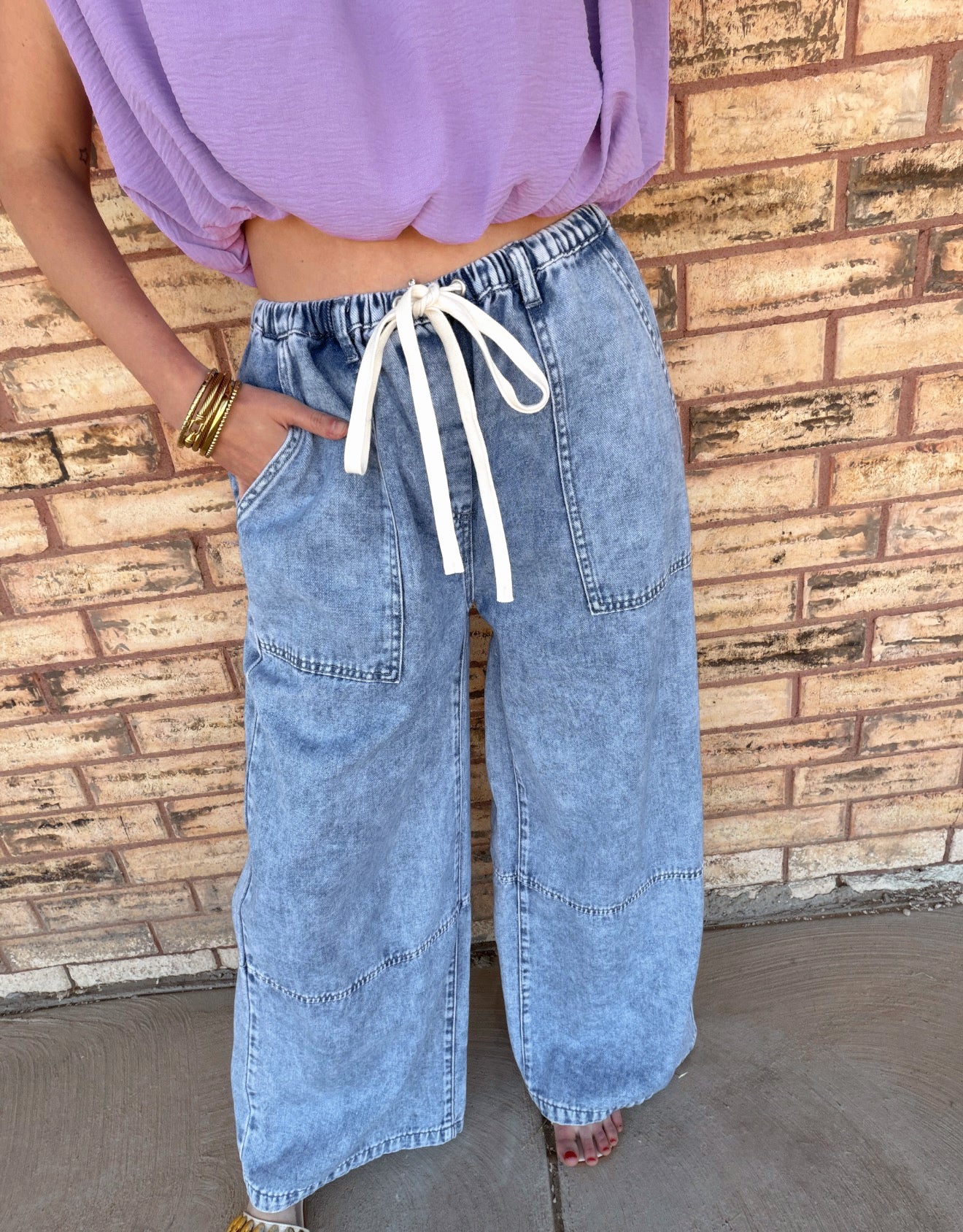 denim flare pants