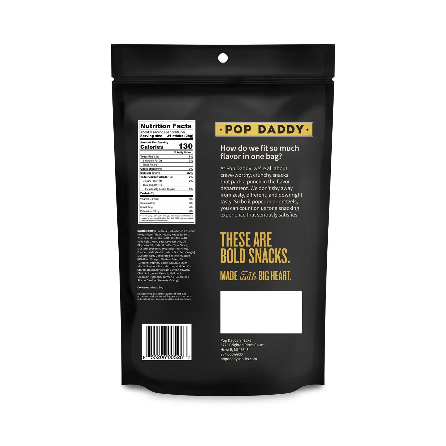 Pop Daddy – Yellow Mustard Seasoned Pretzels 7.5oz