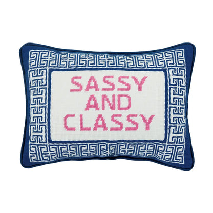 Sassy and Classy Embroidered Pillow
