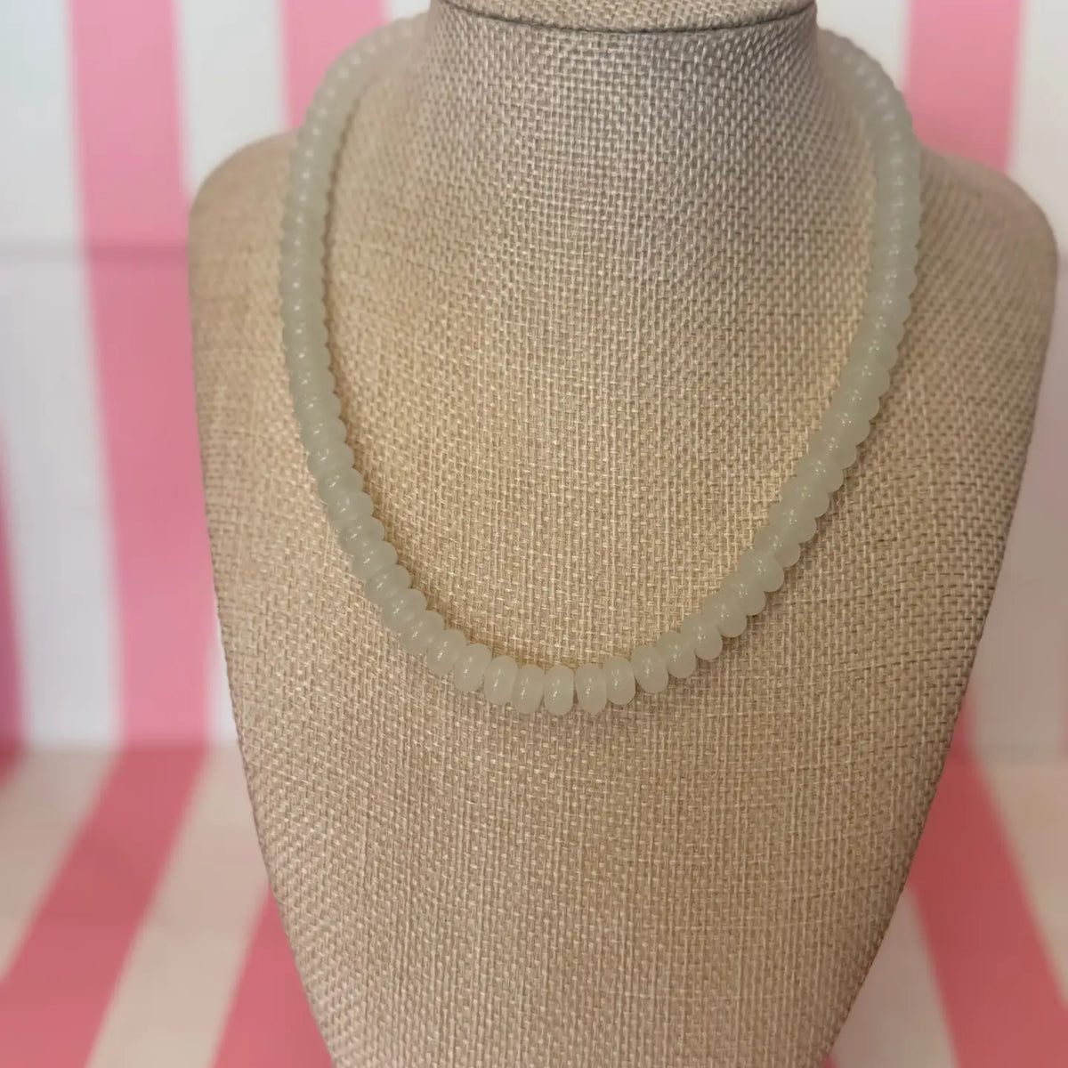 Cream White Beaded Necklace