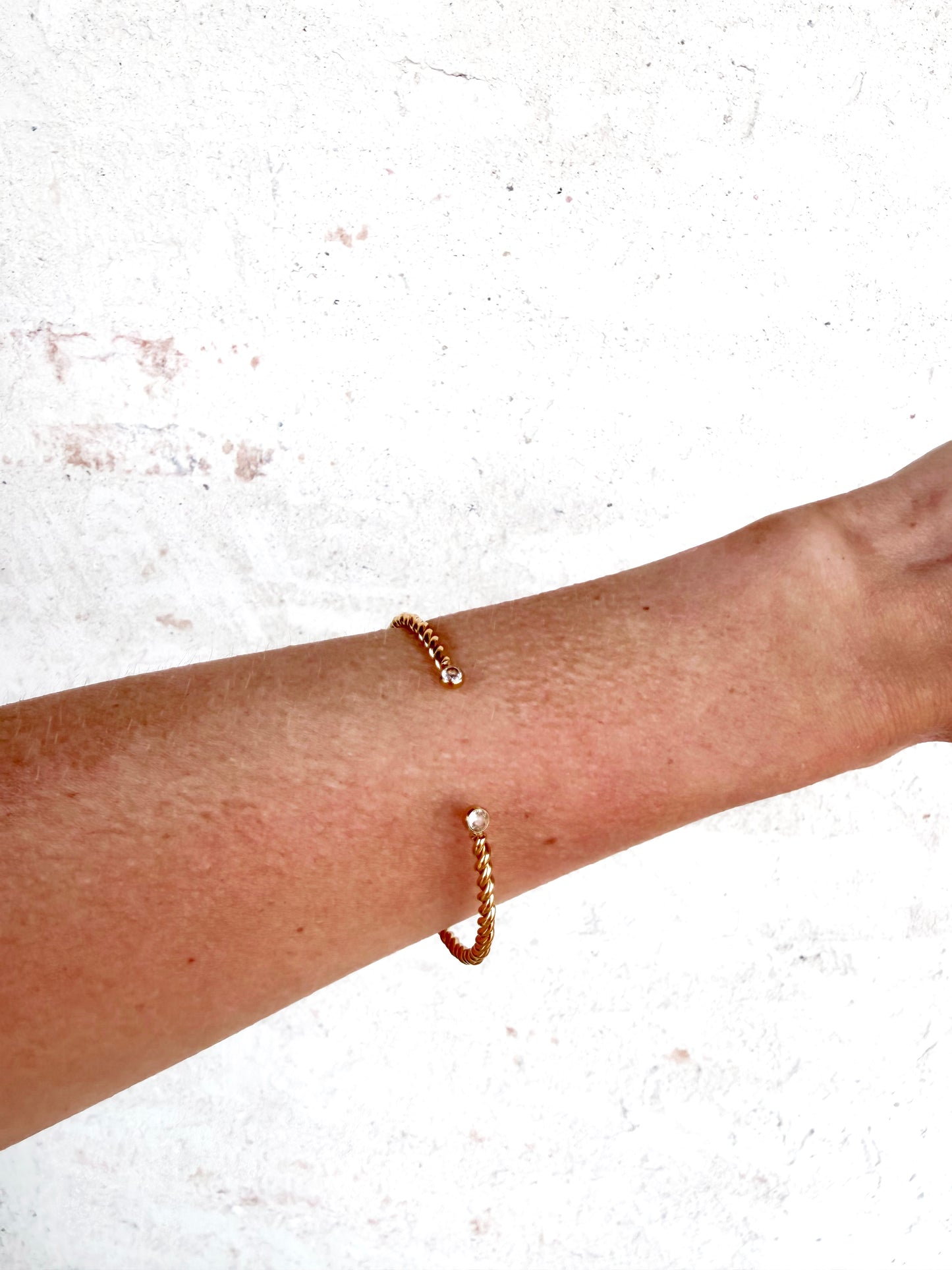 Slim and Cabled Open Bangle Bracelet
