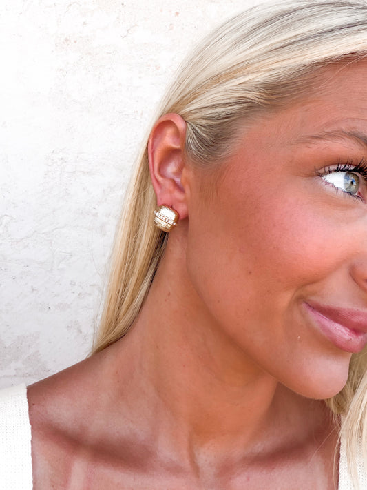 Artisan Geometric Stone Drop Earrings
