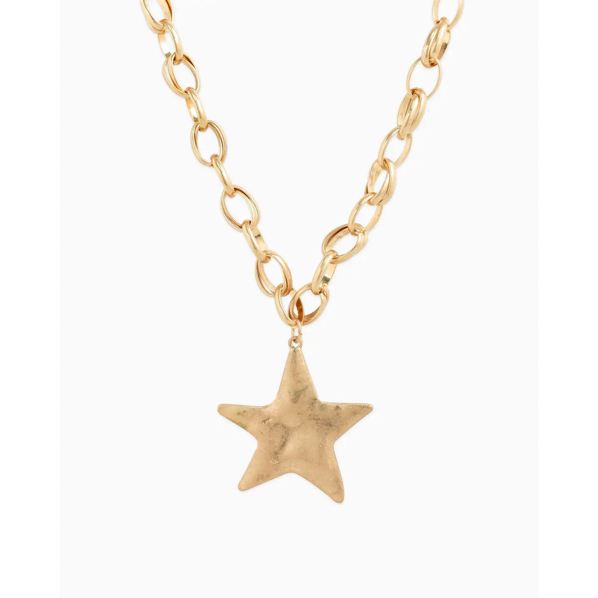 Large Hammered Star Necklace