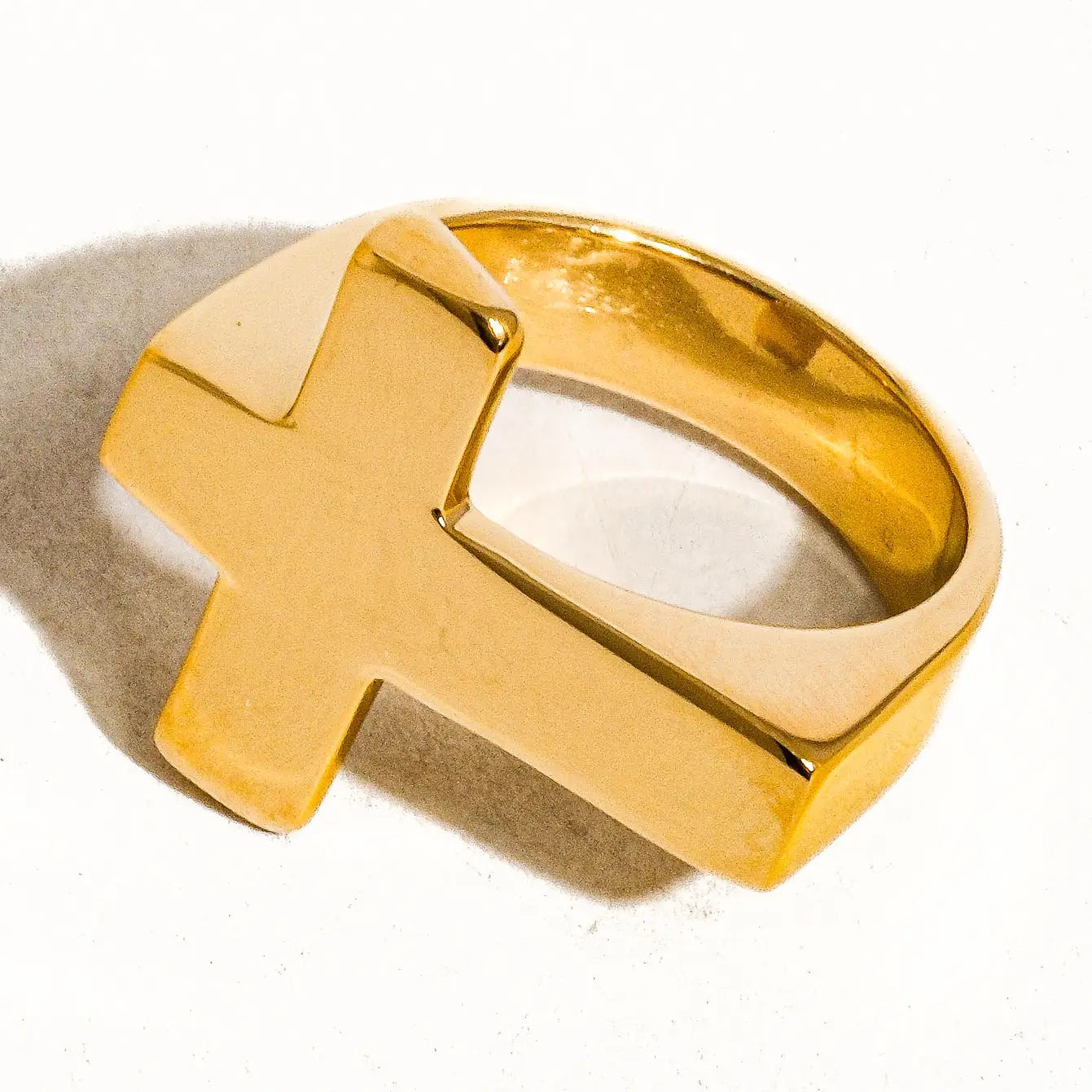 Truth 18K Gold Non-Tarnish Cross Ring