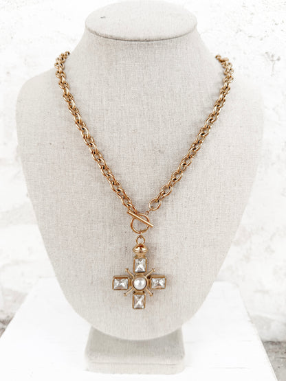 Patrice 18K Gold Non-Tarnish Cross Necklace