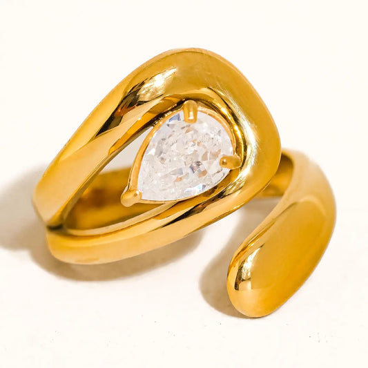 Ronnie 18K Gold Non-Tarnish Wrap Cz Ring