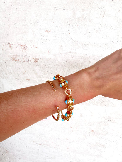 Teal Chain Dangle Bracelet