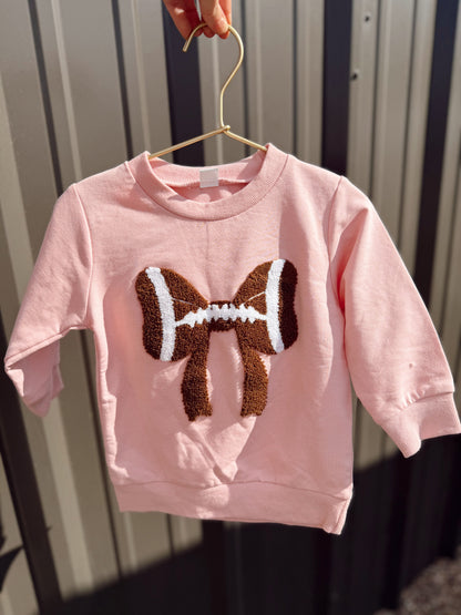 Baby Girls Bow Football Sweatshirt