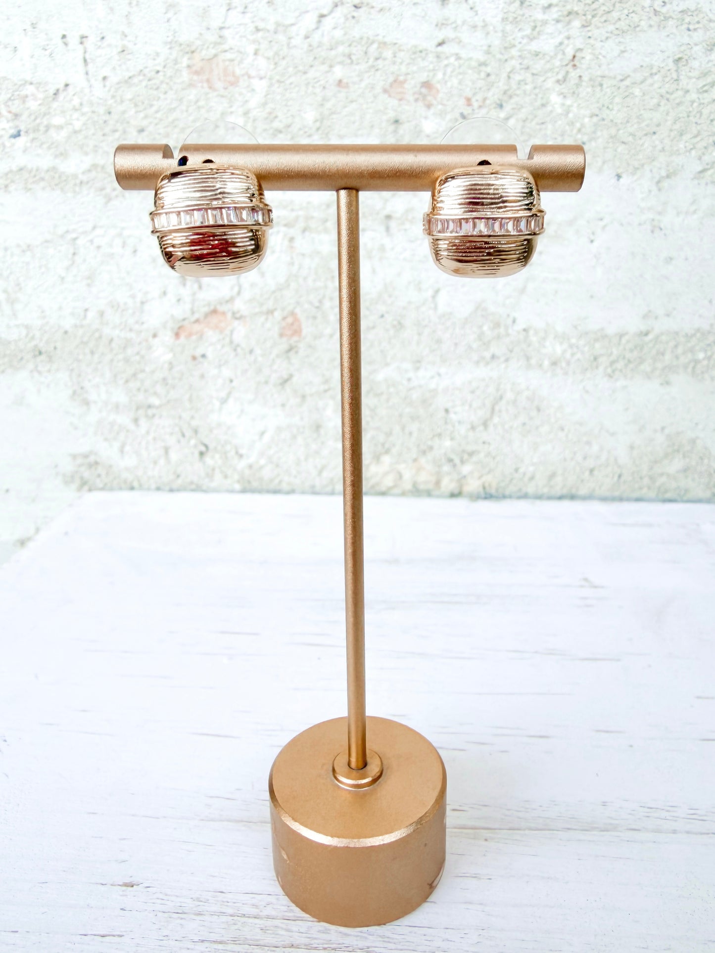 Artisan Geometric Stone Drop Earrings