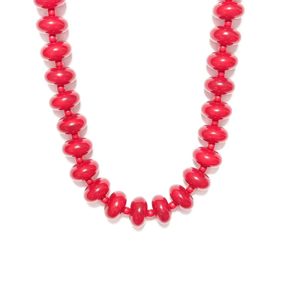 Flat Marble Beaded Statement Necklace