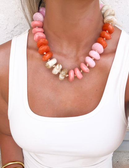 Sunkissed Statement Chunky Beaded Statement Necklace