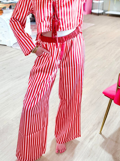 Satin Stripe Pants