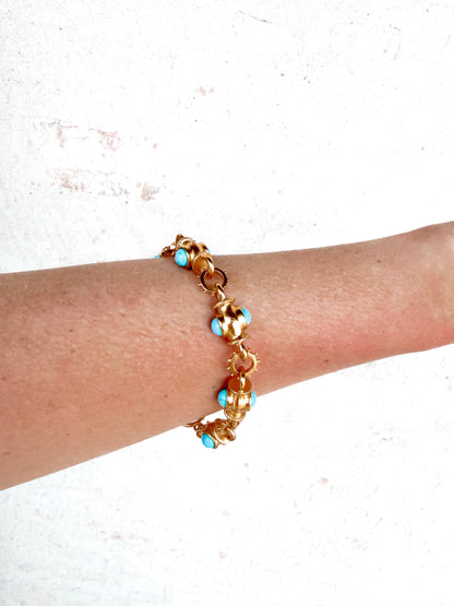 Teal Chain Dangle Bracelet