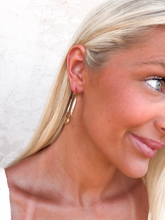 Gold Plated Vintage Inspired Chunky Hoop Earrings