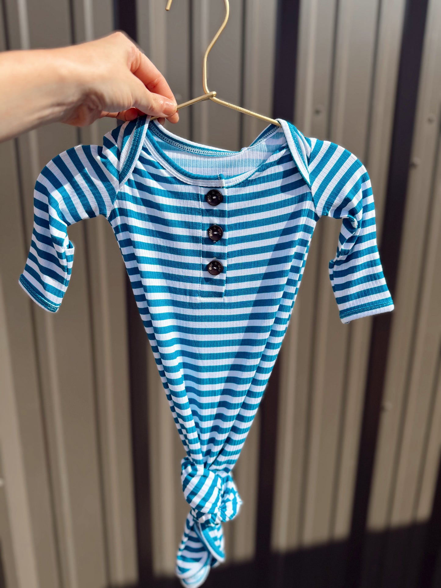 Cooper Blue Ribbed Gown