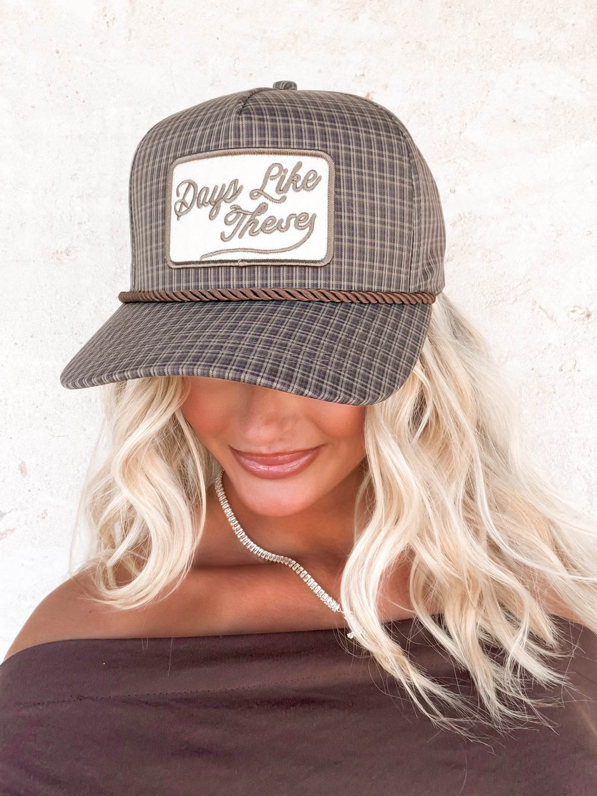 Days Like These Plaid Patch Hat Fall Hat