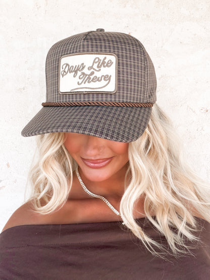 Days Like These Plaid Patch Hat Fall Hat