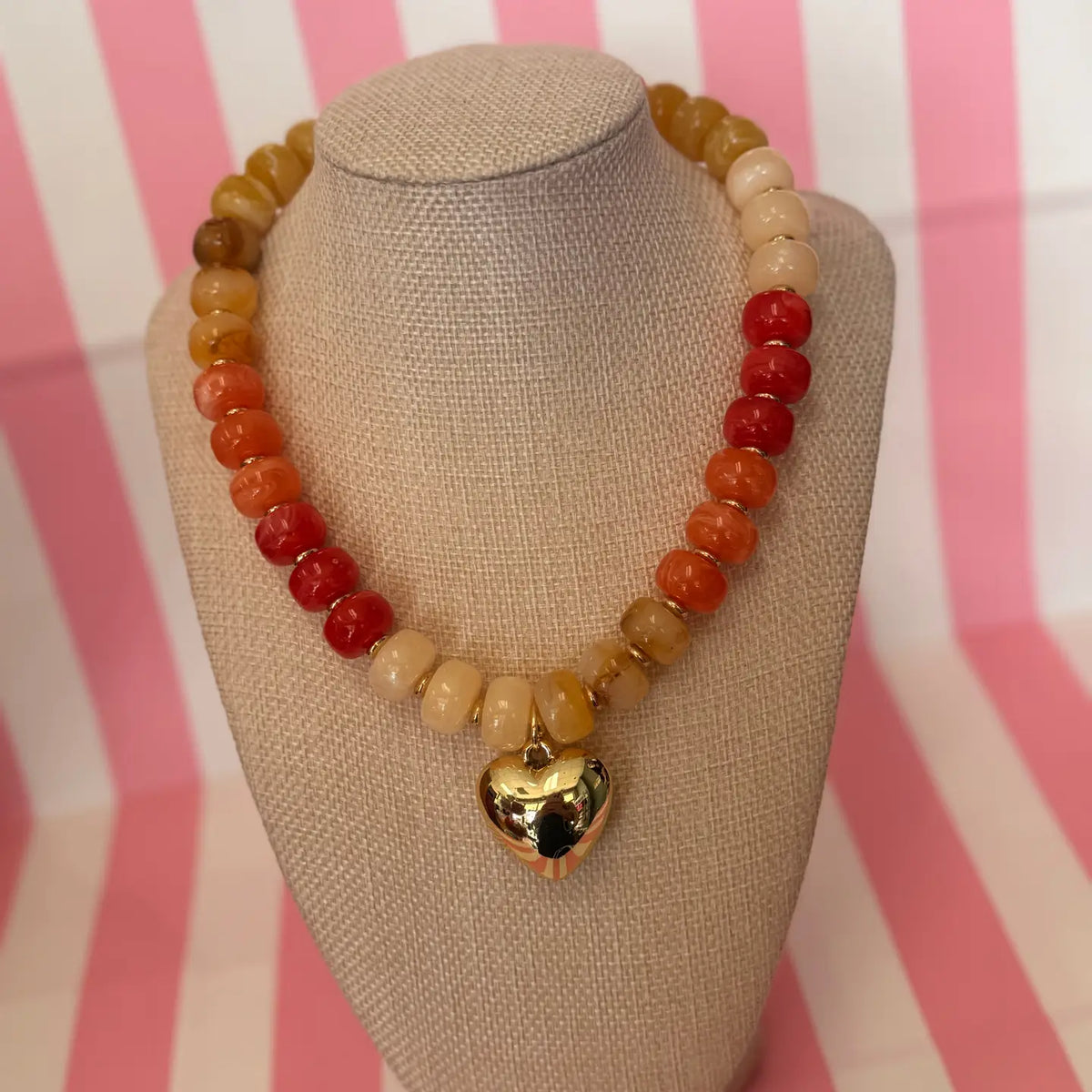 Autumn Bubble Heart Necklace