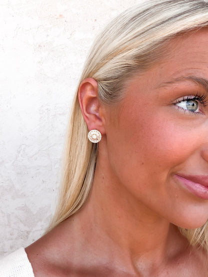 Vintage Glamour Gemstone Stud Earrings