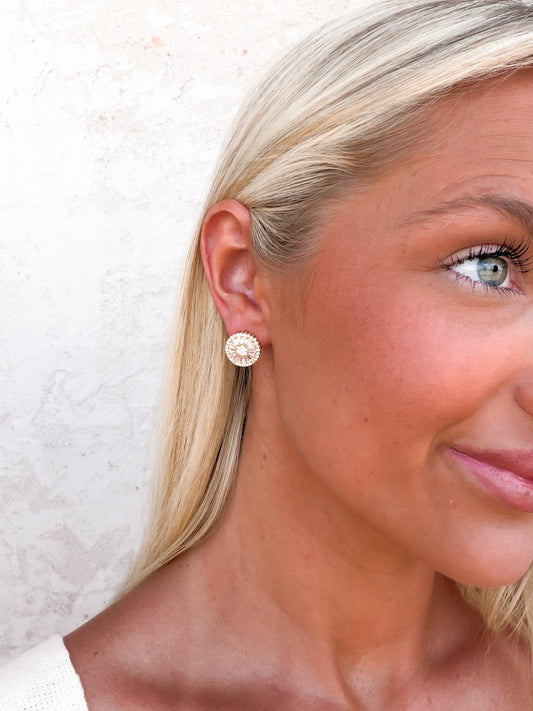 Vintage Glamour Gemstone Stud Earrings