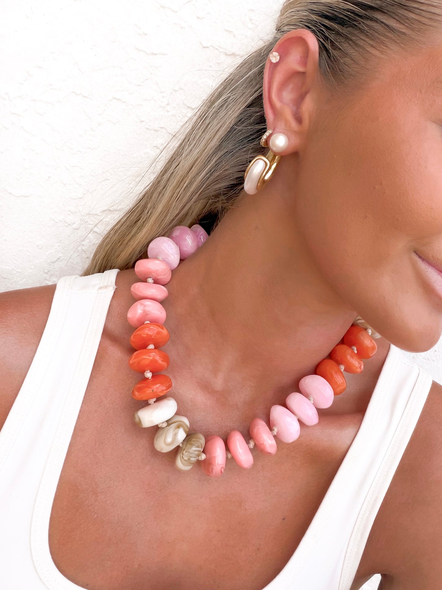 Sunkissed Statement Chunky Beaded Statement Necklace