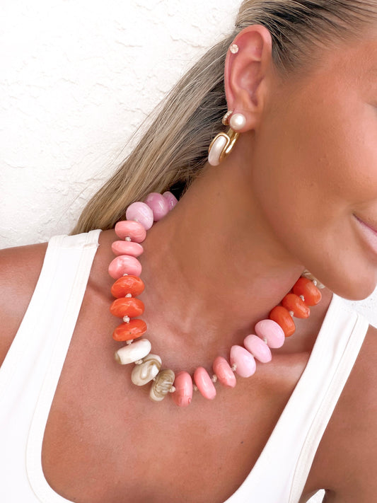 Sunkissed Statement Chunky Beaded Statement Necklace