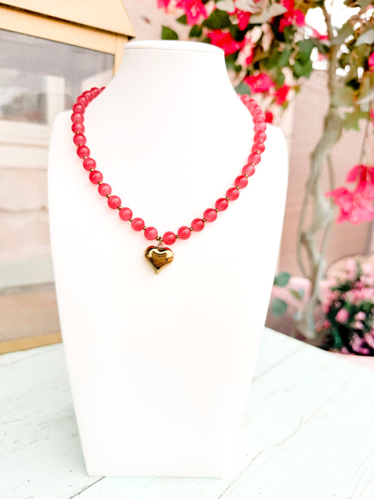 Small Bubble Heart Necklace