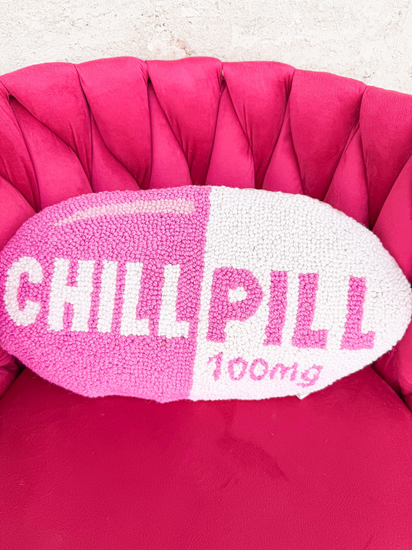 Chill Pill Hot Pink Hook Pillow
