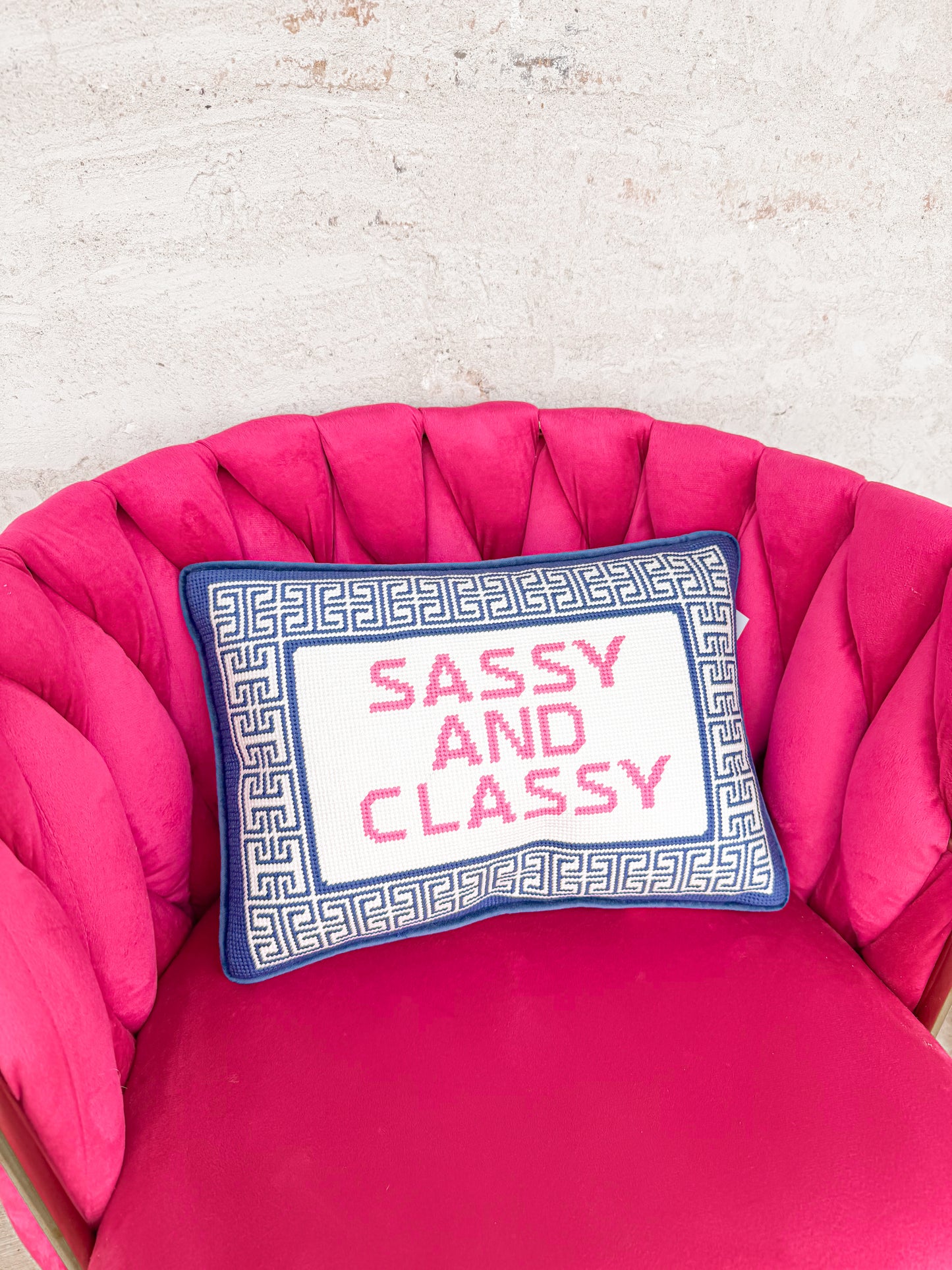 Sassy and Classy Embroidered Pillow