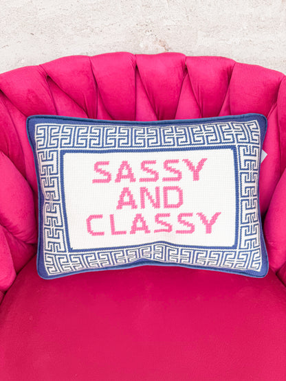 Sassy and Classy Embroidered Pillow