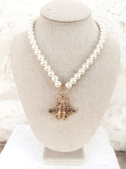 Pearly Bee Necklace
