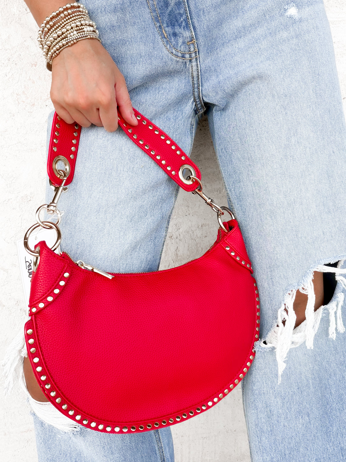 Jenna Studded Shaped Shoulder Bag