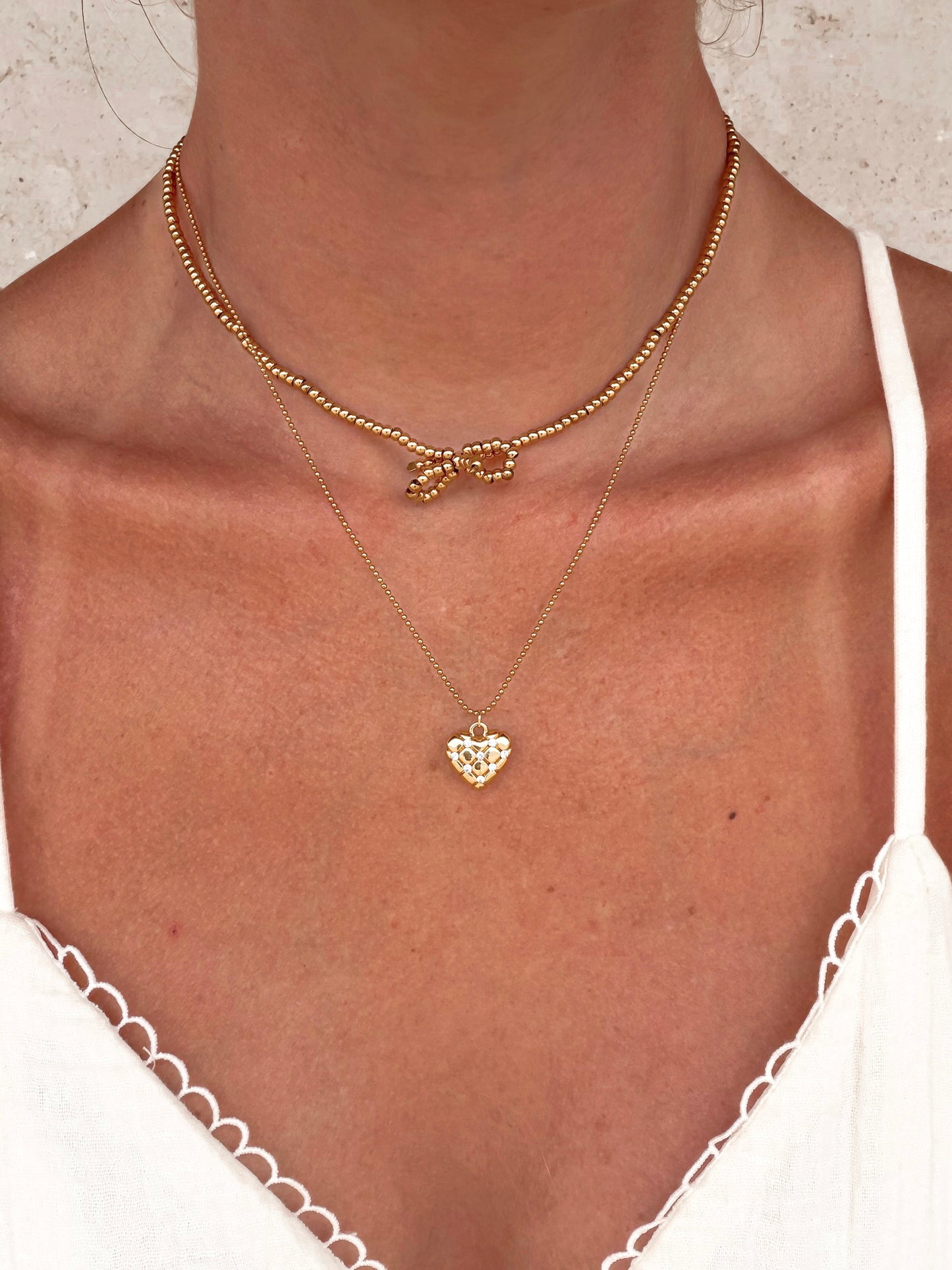 18K Stainless Steel Tarnish Free Bow Necklace