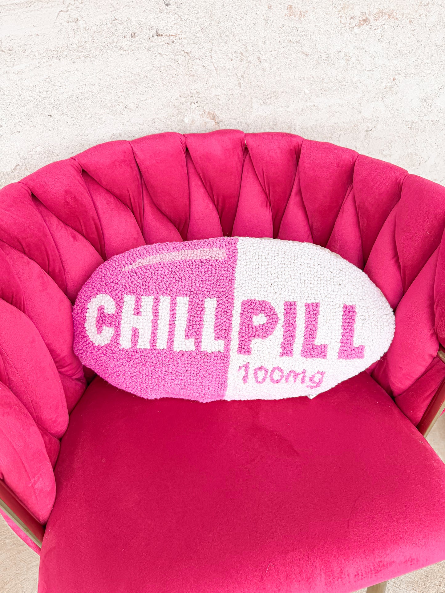 Chill Pill Hot Pink Hook Pillow