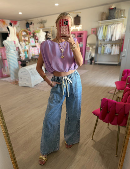 denim flare pants