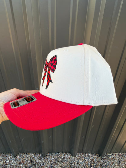 Checkered Bow Hat