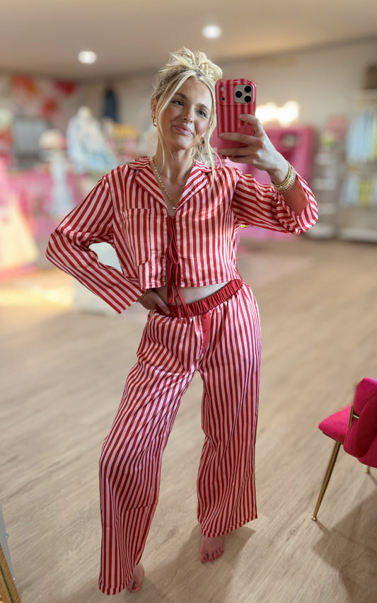 Satin Stripe Top