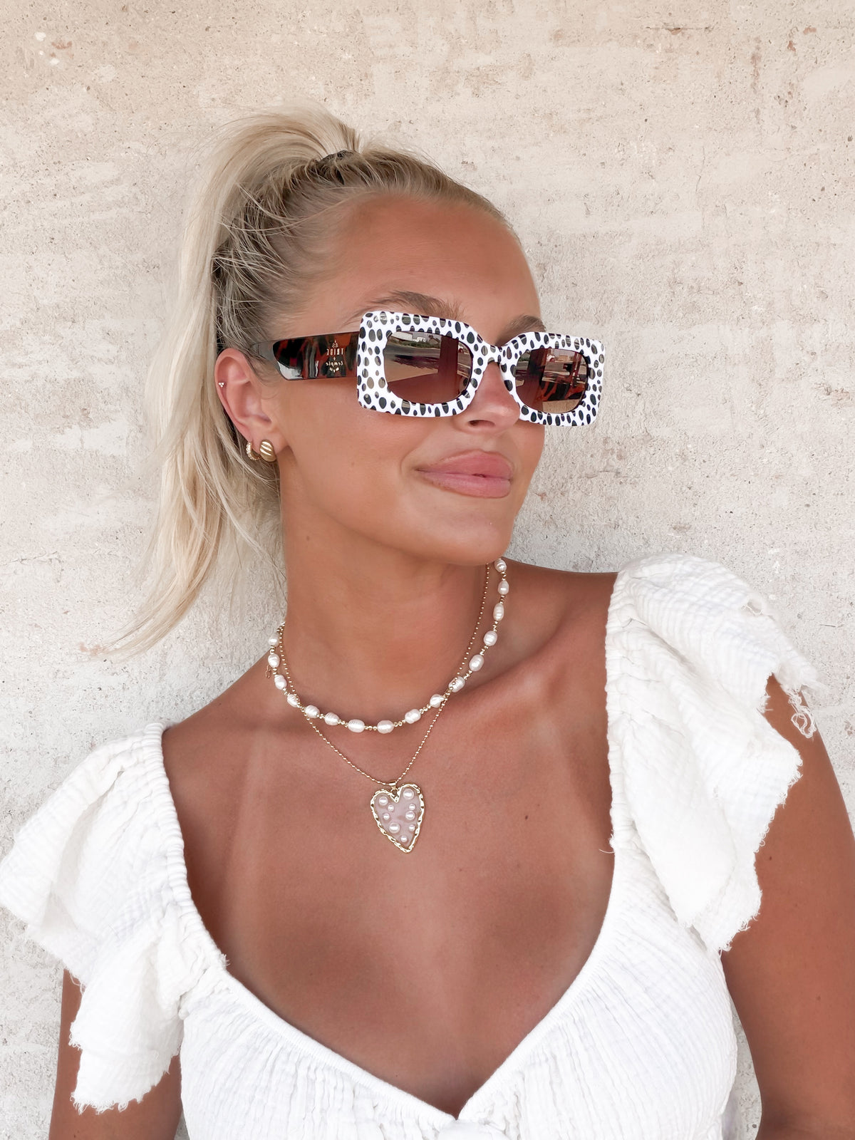 Spot Me If You Can Mixed Print Sunglasses