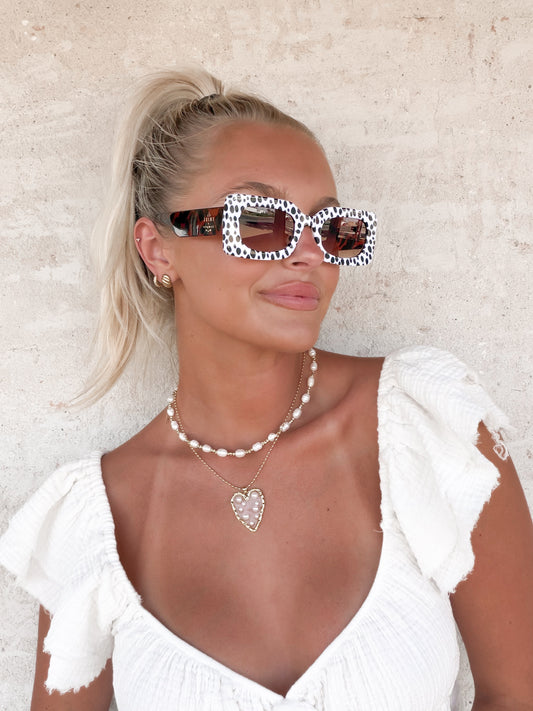 Spot Me If You Can Mixed Print Sunglasses