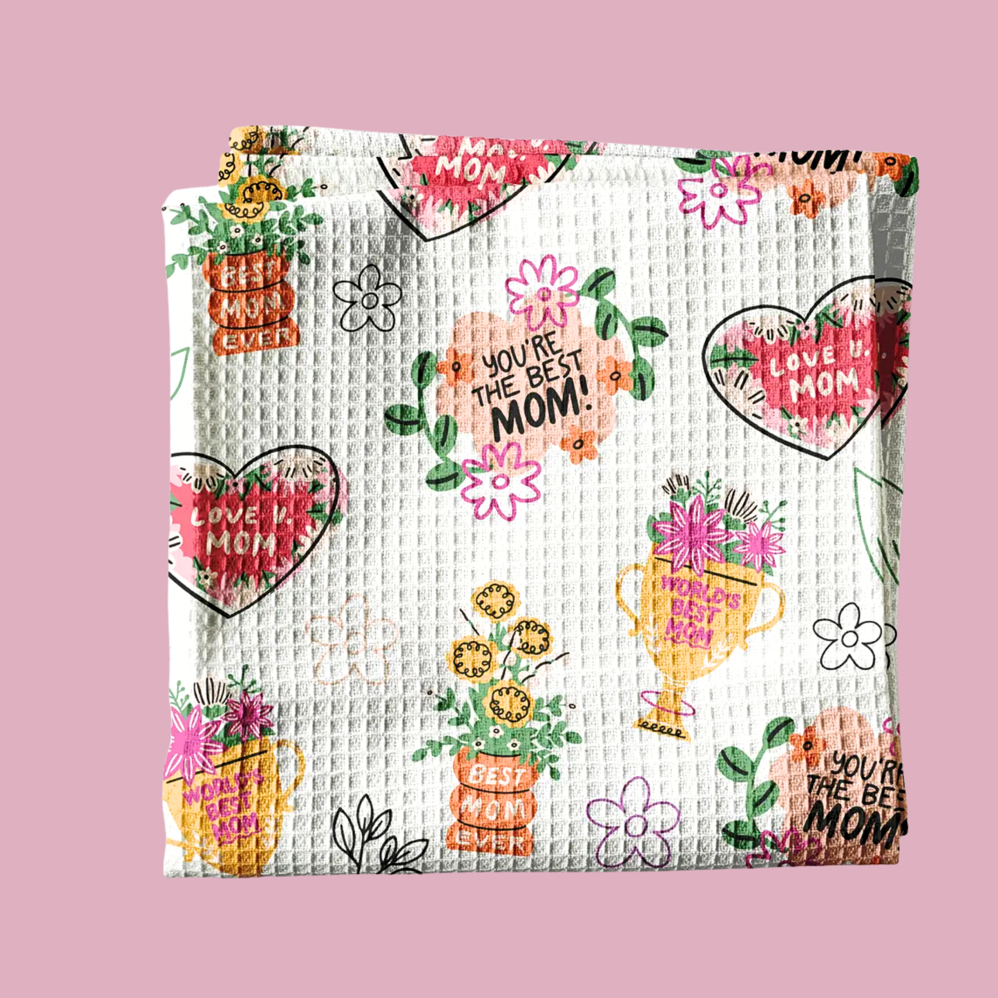 Mother's Day Gift Best Mom Present Kitchen Towel Waffle