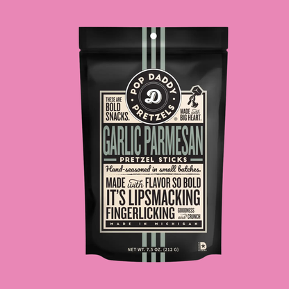 Pop Daddy – Garlic Parmesan Seasoned Pretzels 7.5oz