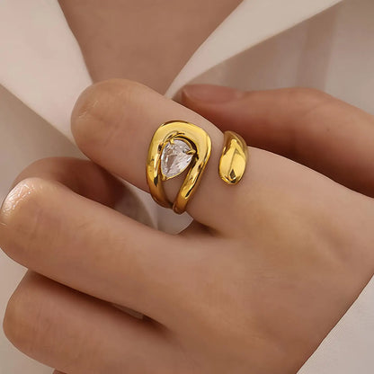 Ronnie 18K Gold Non-Tarnish Wrap Cz Ring